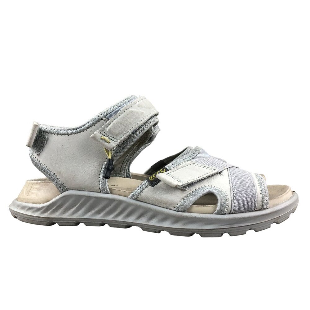 Ecco Women's Size 39 (8-8.5) EXOWRAP Blue Leather Open Toe Hook & Loop Sandals